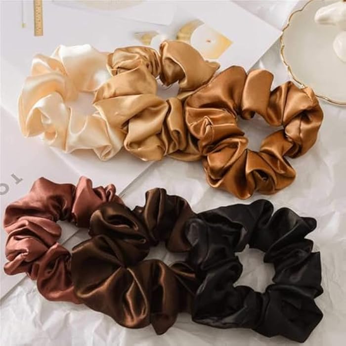 Set of 3 Hair Elastics for Women Half Skin and Half Fabric Strong Elastic Hair Hold Easy and Comfortable All Day - Image 3